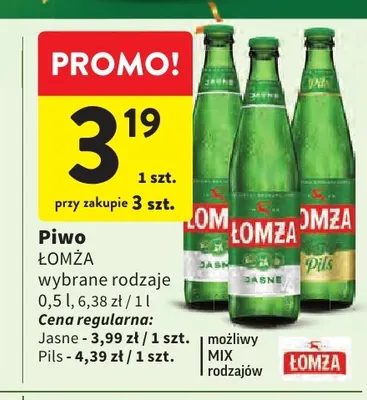 Piwo Łomża Pils promocja w Intermarche