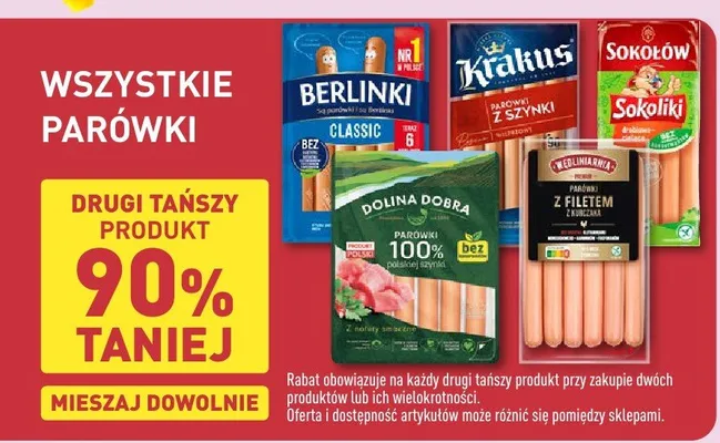 Parówki wszystkie rodzaje Aldi promocja w Aldi