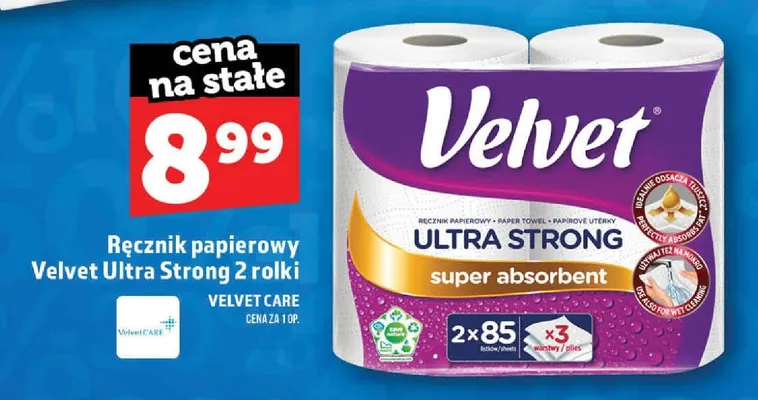 Ręcznik papierowy Velvet Ultra Strong 2-pak promocja w TOPAZ