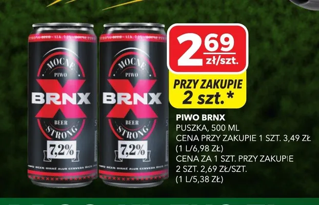 Piwo BRNX Strong 7,2% promocja w Top Market