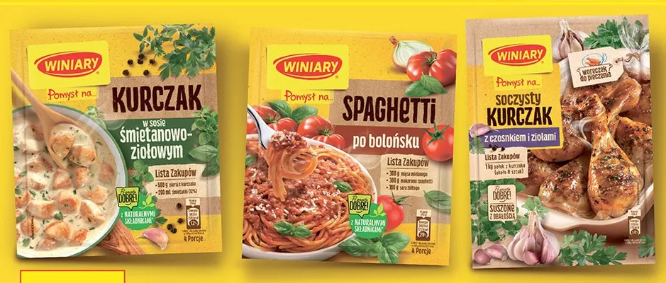 Przyprawa Pomysł na soczysty kurczak z czosnkiem i ziołami Winiary promocja w Biedronka