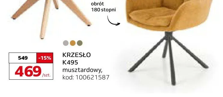 Krzesło K495 musztardowy promocja w Komfort