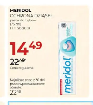 Pasta do zębów Meridol Ochrona Dziąseł promocja w Drogerie Jawa