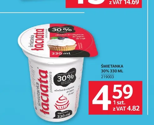 Śmietanka Łaciata 30% promocja w Selgros