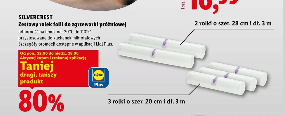 Zestaw rolek folii do zgrzewarki próżniowej Silvercrest 3-pak promocja w Lidl