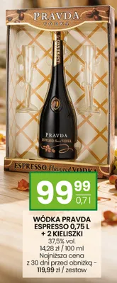 Wódka Pravda Espresso 0,75 l + 2 kieliszki promocja w Twój Market
