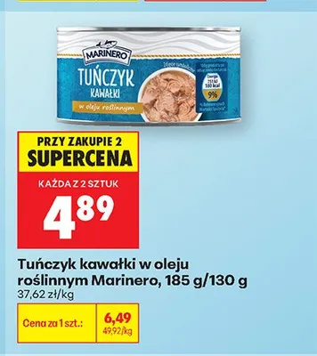 Tuńczyk kawałki w oleju roślinnym Marinero promocja w Biedronka