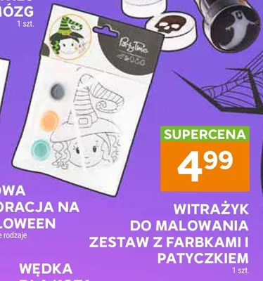 Witrażyk do malowania zestaw z farbkami i patyczkiem Party Time promocja w Stokrotka