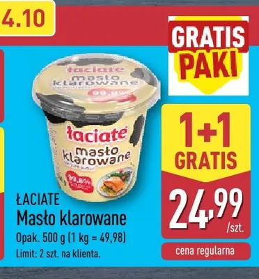 Masło klarowane Łaciate promocja w Aldi
