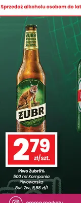 Piwo Żubr 6% promocja w emma MARKET
