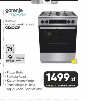 Kuchnia gazowo-elektryczna Gorenje GK6C4XF promocja w Max Elektro