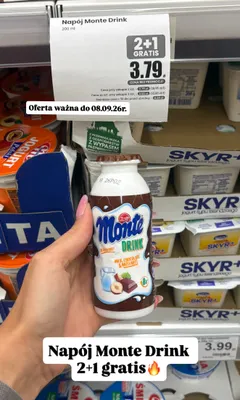 Napój mleczny Zott Monte Drink promocja w Dino