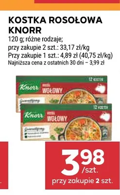 Kostka rosołowa Knorr wołowa promocja w Stokrotka