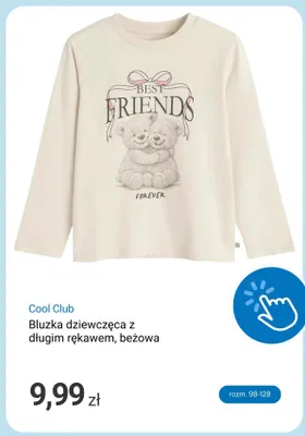 Bluzka dziewczęca z długim rękawem beżowa Cool Club promocja w Smyk