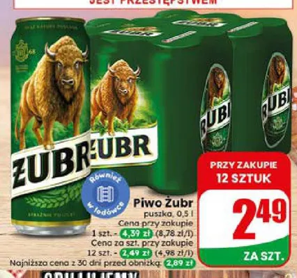 Piwo Żubr promocja w Dino