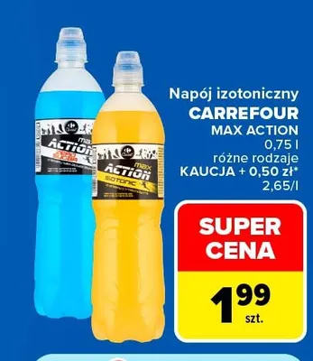 Napój izotoniczny Carrefour Max Action promocja w Carrefour