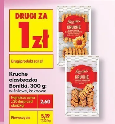 Kruche ciasteczka Bonitki kakaowe promocja w Biedronka