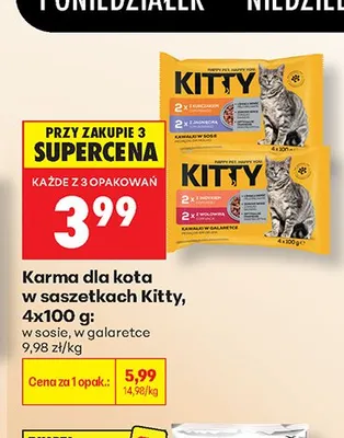 Karma dla kota w saszetkach Kitty w galaretce promocja w Biedronka