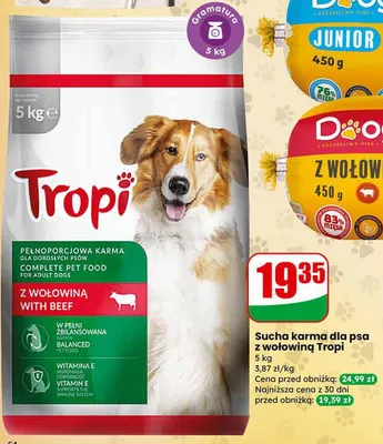 Sucha karma dla psa z wołowiną promocja w Dino