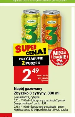 Napój gazowany Zbyszko 3 cytryny promocja w Twój Market