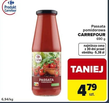 Passata pomidorowa Carrefour Extra promocja w Globi