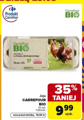 Jaja z chowu ekologicznego promocja w Carrefour