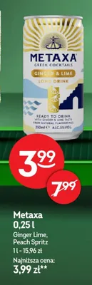 Metaxa Greek Cocktails Ginger Lime Long Drink promocja w Żabka