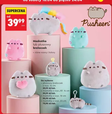 Maskotka pluszowa lub pluszowy breloczek Pusheen promocja w Biedronka