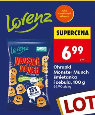 Chrupki Monster Munch śmietanka i cebula promocja w Biedronka