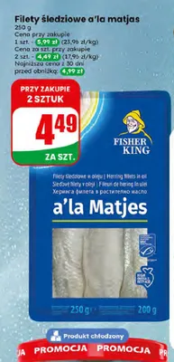 Filety śledziowe a'la matjas Fisher King promocja w Dino