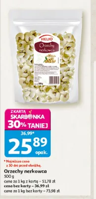 Orzechy nerkowca Helio promocja w Auchan