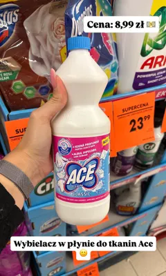 Wybielacz do tkanin Ace Classic promocja w Biedronka