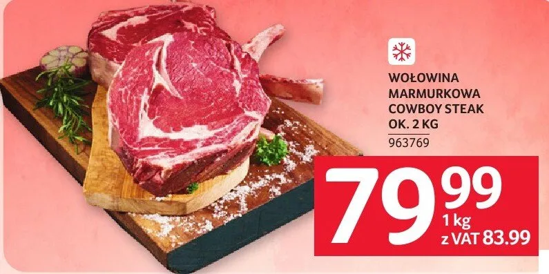 Wołowina marmurkowa Cowboy Steak ok. 2 kg promocja w Selgros