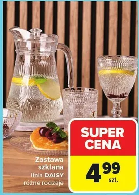 Zastawa szklana linia Daisy różne rodzaje promocja w Carrefour Market