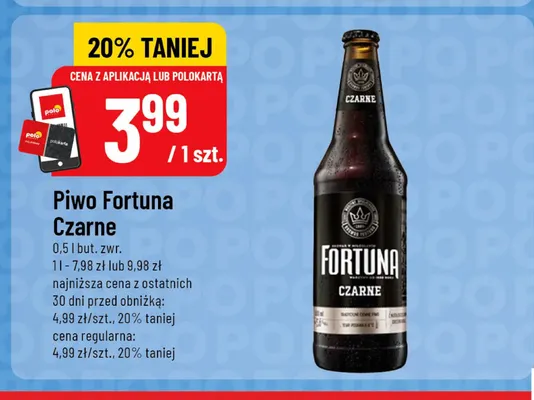 Piwo Fortuna Czarne promocja w POLOmarket