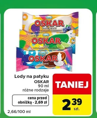 Lody na patyku Oskar promocja w Carrefour Express