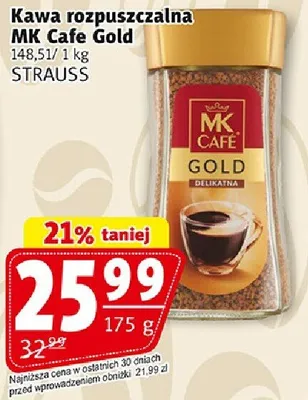 Kawa rozpuszczalna MK Cafe Gold Strauss promocja w Prim Market