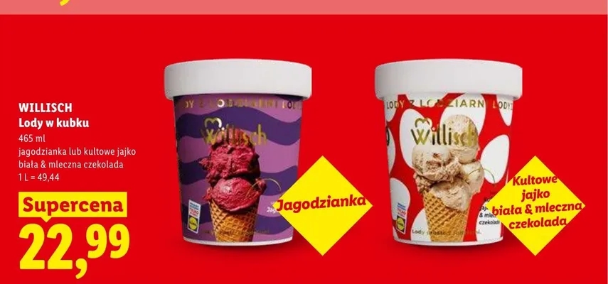 Lody w kubku Willisch jagodzianka promocja w Lidl