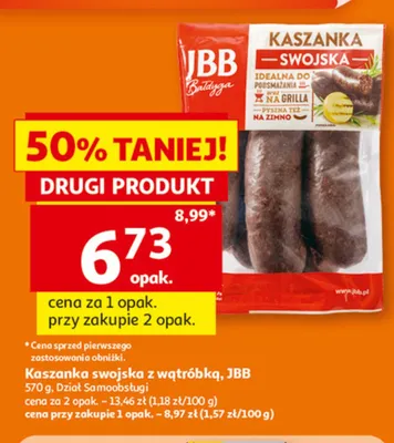 Kaszanka swojska z wątróbką JBB promocja w Auchan