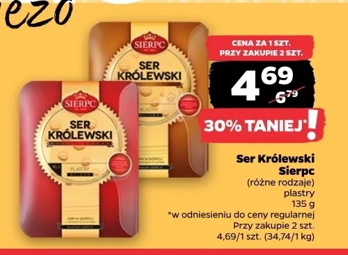 Ser Królewski Sierpc plastry promocja w Netto