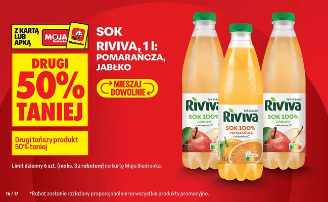 Sok pomarańcza-ananas-marakuja Vital fresh 100% sok promocja w Biedronka