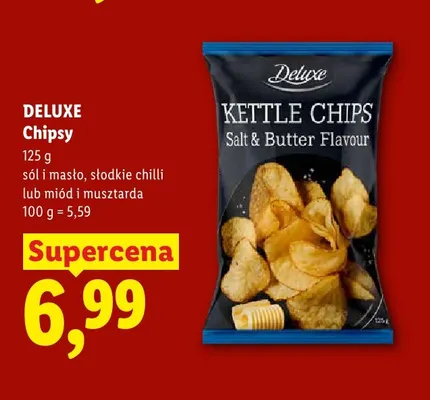 Chipsy sól i masło Deluxe promocja w Lidl