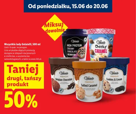 Lody Gelatelli Premium Belgian Chocolate promocja w Lidl