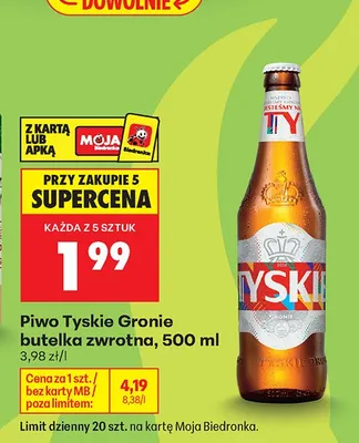 Piwo Tyskie Gronie promocja w Biedronka