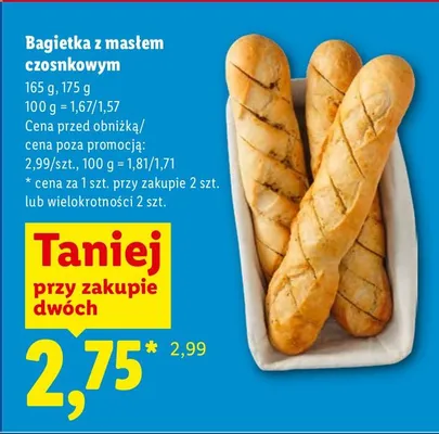 Bagietka z masłem czosnkowym promocja w Lidl