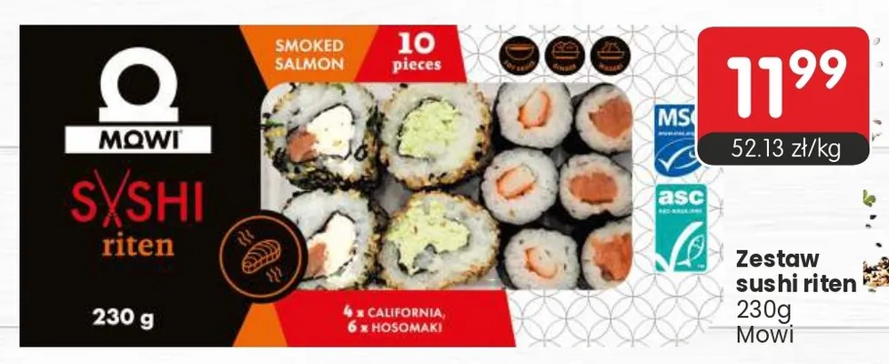 Zestaw sushi riten Mowi promocja w Market Point