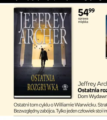 Książka Ostatnia rozgrywka Jeffrey Archer promocja w Empik