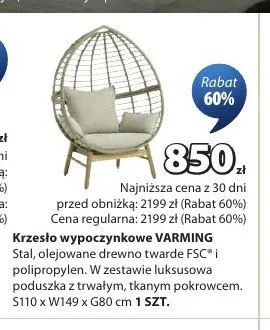Krzesło wypoczynkowe Varming promocja w Jysk
