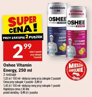 Oshee Vitamin Energy, 250ml 2 rodzaje promocja w Twój Market
