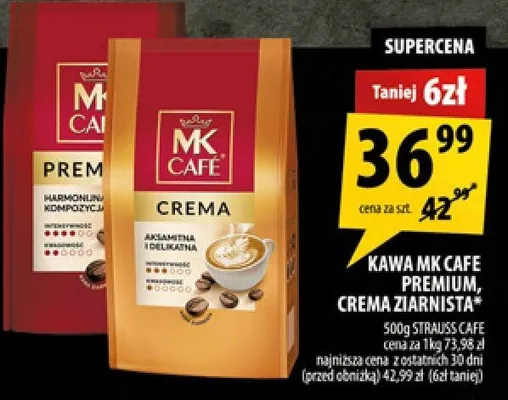 Kawa MK Cafe Premium, Crema ziarnista promocja w Arhelan
